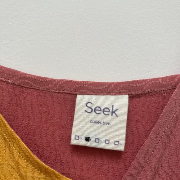 Seek Collective Small Yellow/Pink Silk Dress - Picture 2 of 4